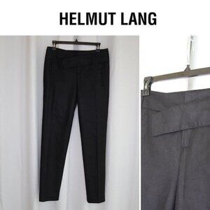 Helmut Lang Black Wool Crossover Waist Trousers Sz 0